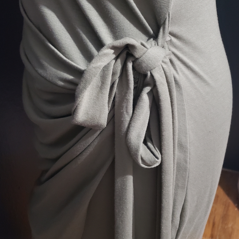 Salante Olive Green Wrap Dress Sz XL/12 - Picture 5 of 8